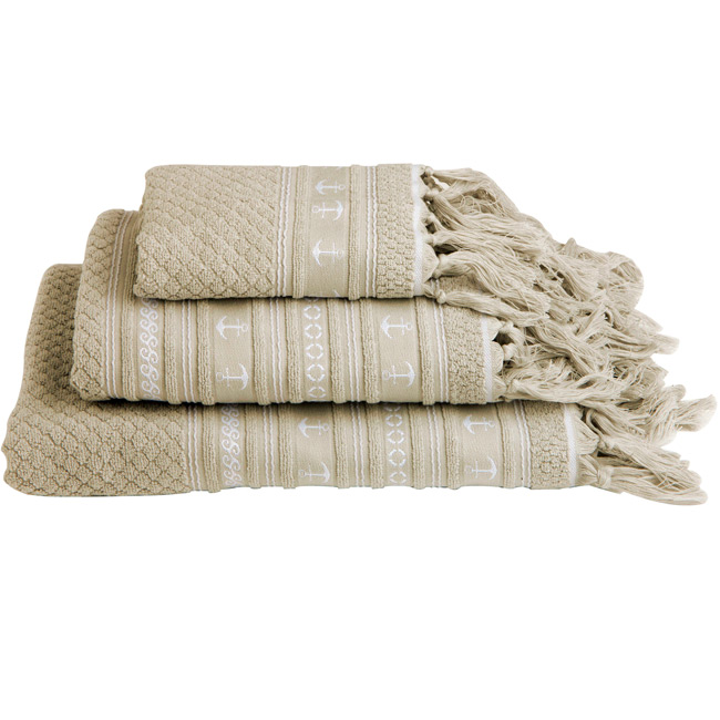 TOWEL SET ANCHORS SANTORINI – BEIGE, 3 PC