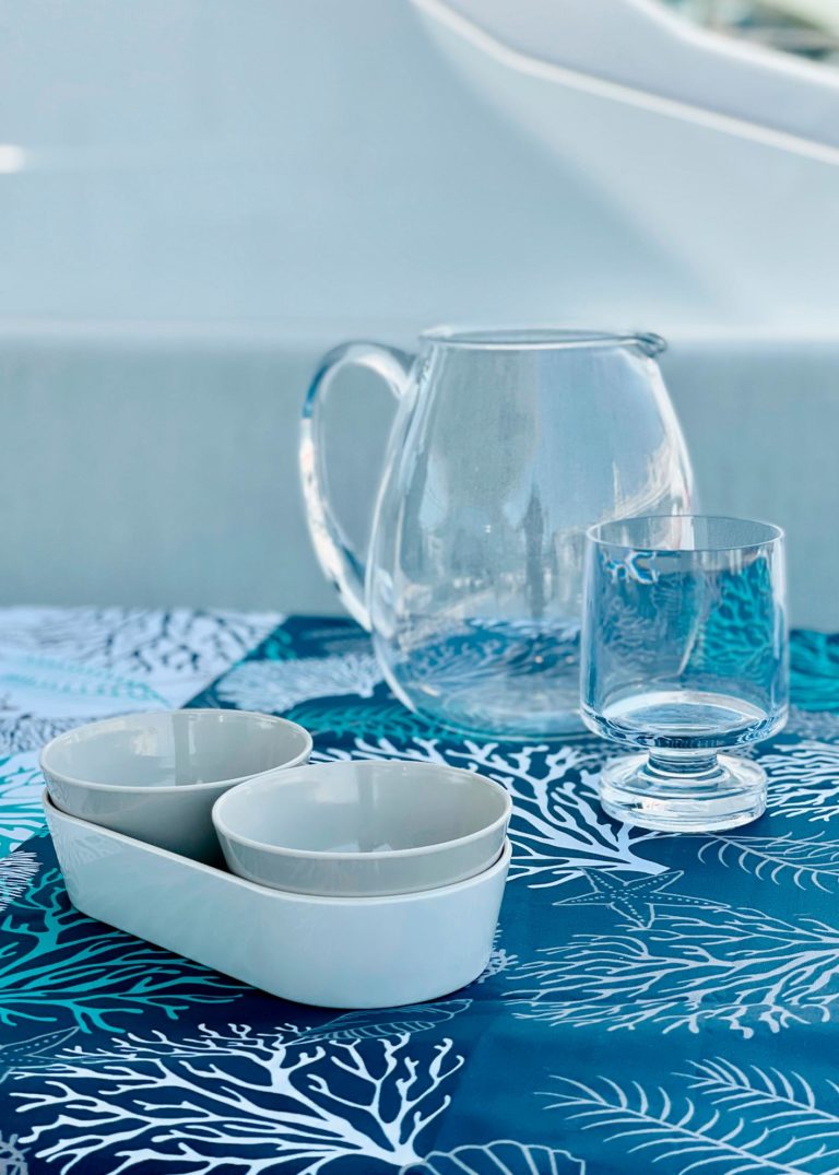 PLASTIFIED TABLECLOTH 155×130 COASTAL – BLUE - Image 2