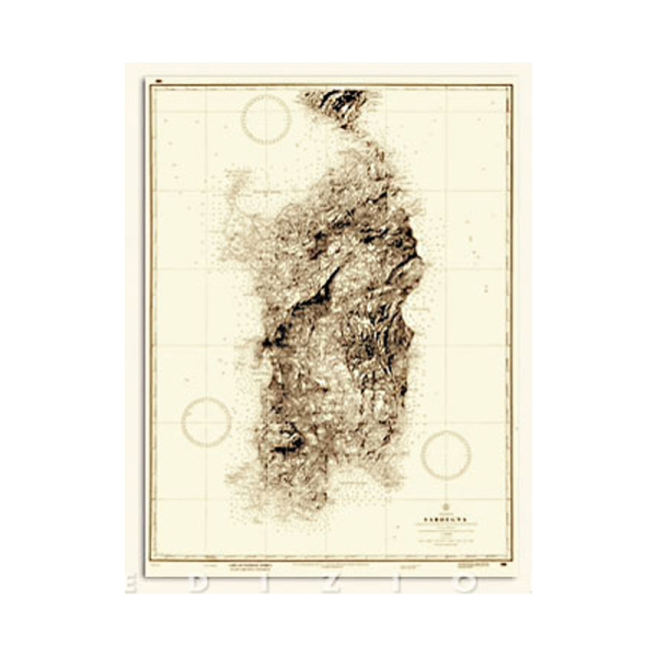HISTORICAL MAP OF SARDINIA ISLAND CREW SHOP Historical Map Of Sardinia Island 600x600 