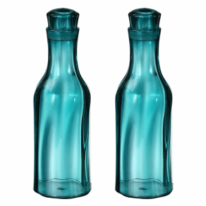 Set Of 2 Happy Bottles – Turquoise