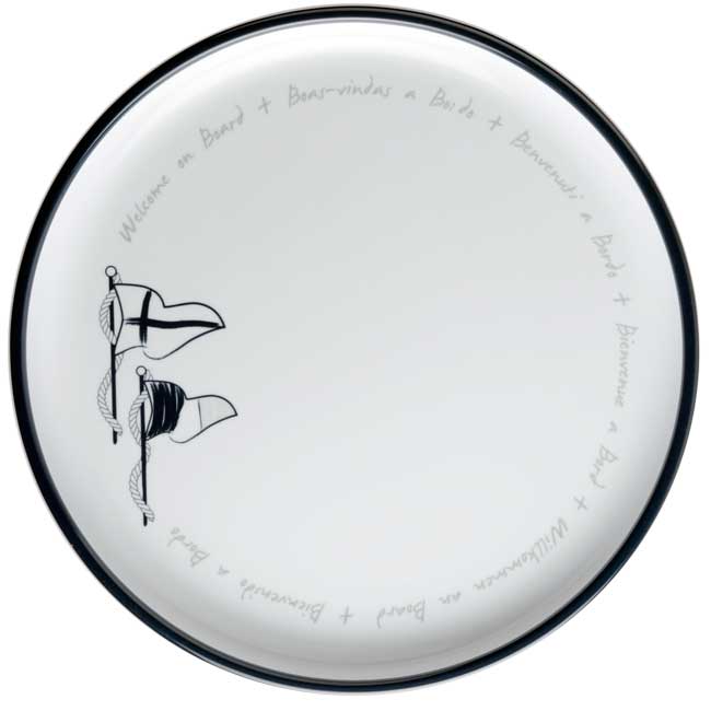 Melamine Non-slip Dinner Plate Welcome On Board, 6 Pc