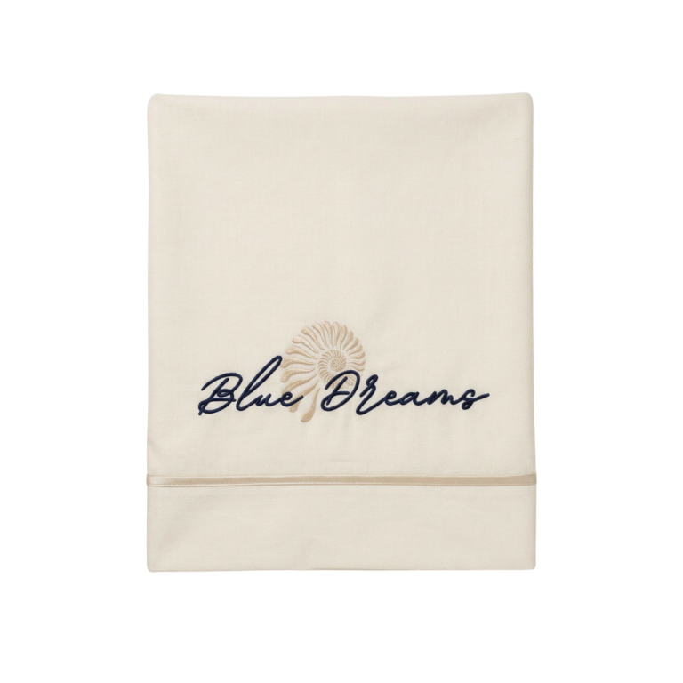 Flat Sheet & Single Pillowcase Set – Blue Dreams Beige