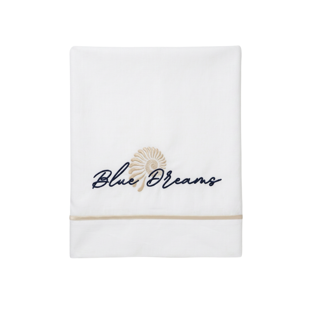 Double Flat Sheet & 2 Pillowcases – Blue Dreams White