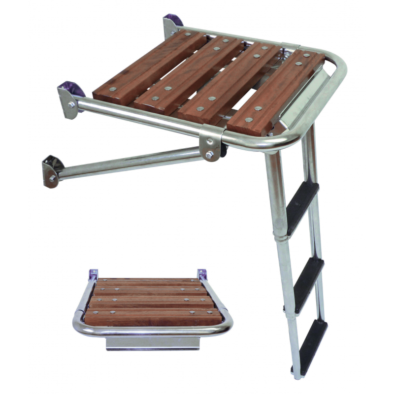 PLATFORM WITH FOLDING LADDER